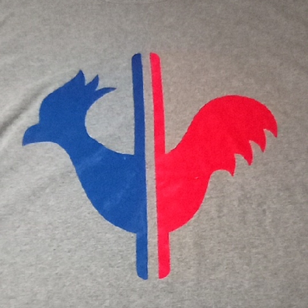 Men's Vintage Grey Rossignol XL Rooster Shirt Made in Italy